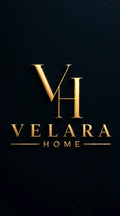 Monograma dourado e logo da Velara Home